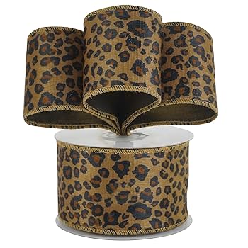 Amazon.com: HUIHUANG Leopard Print Velvet Wired Ribbon 2.5